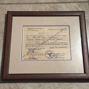 April 15, 1944 Gross- Rosen Write Up Archival Framed